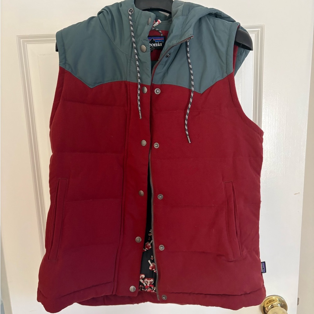 Patagonia Red and Gray Bivy Hooded Vest